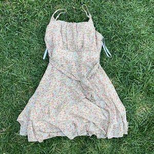 papaya floral dress with bow